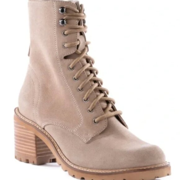 Taupe Lace-Up Combat Boots- Seychellas | Chunky Sole | Fall/Winter Essential - Picture 7 of 7